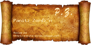 Panitz Zorán névjegykártya